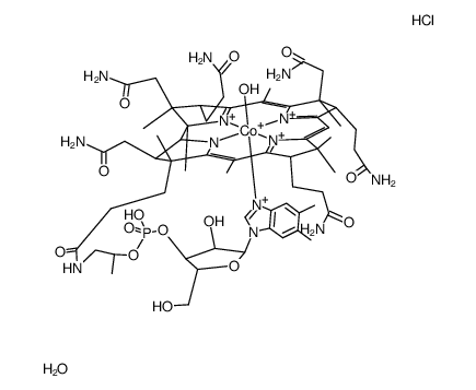 cas no 58288-50-9 is Cobinamide,Co-hydroxy-, f-(dihydrogen phosphate), inner salt, 3'-ester with(5,6-dimethyl-1-a-D-ribofuranosyl-1H-benzimidazole-kN3), hydrochloride (1:?)