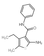 cas no 590353-67-6 is 3-Thiophenecarboxamide,2-amino-4-ethyl-5-methyl-N-phenyl-(9CI)