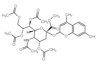 cas no 59361-08-9 is (4-Methylumbelliferyl)-N-acetyl-4,7,8,9-tetra-O-acetyl-a-D-neuraminic Acid, Methyl Ester