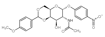 cas no 59868-86-9 is 4-Nitrophenyl2-acetamido-2-deoxy-4,6-O-p-methoxybenzylidene-a-D-galactopyranoside
