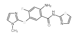 cas no 603107-76-2 is 2-Amino-4-fluoro-5-[(1-methyl-1H-imidazol-2-yl)thio]-N-thiazol-2-ylbenzamide