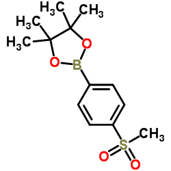 cas no 603143-27-7 is 4,4,5,5-TETRAMETHYL-2-(4-(METHYLSULFONYL)PHENYL)-1,3,2-DIOXABOROLANE