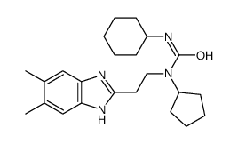 cas no 606091-59-2 is Urea, N-cyclohexyl-N-cyclopentyl-N-[2-(5,6-dimethyl-1H-benzimidazol-2-yl)ethyl]- (9CI)