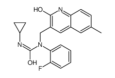 cas no 606095-07-2 is Urea, N-cyclopropyl-N-[(1,2-dihydro-6-methyl-2-oxo-3-quinolinyl)methyl]-N-(2-fluorophenyl)- (9CI)