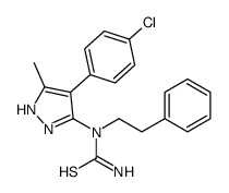 cas no 606102-06-1 is Thiourea, N-[4-(4-chlorophenyl)-5-methyl-1H-pyrazol-3-yl]-N-(2-phenylethyl)- (9CI)