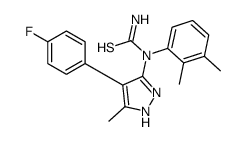 cas no 606102-10-7 is Thiourea, N-(2,3-dimethylphenyl)-N-[4-(4-fluorophenyl)-5-methyl-1H-pyrazol-3-yl]- (9CI)