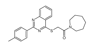 cas no 606132-40-5 is 1H-Azepine, hexahydro-1-[[[2-(4-methylphenyl)-4-quinazolinyl]thio]acetyl]- (9CI)