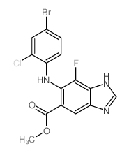 cas no 606143-46-8 is Methyl 6-((4-bromo-2-chlorophenyl)amino)-7-fluoro-1H-benzo[d]imidazole-5-carboxylate