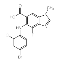 cas no 606144-04-1 is 5-((4-BROMO-2-CHLOROPHENYL)AMINO)-4-FLUORO-1-METHYL-1H-BENZO[D]IMIDAZOLE-6-CARBOXYLIC ACID