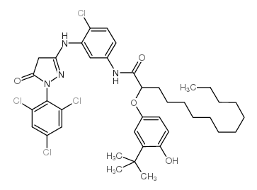 cas no 61354-99-2 is 2-(3-tert-butyl-4-hydroxyphenoxy)-N-[4-chloro-3-[[4,5-dihydro-5-oxo-1-(2,4,6-trichlorophenyl)-1H-pyrazol-3-yl]amino]phenyl]myristamide