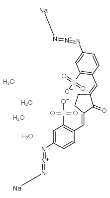 cas no 62316-48-7 is 2,5-bis-(4-azido-2-sulfobenzylidene)- cyclopentanone, disodium salt, tetrahydrate