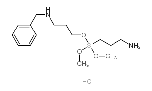 cas no 623938-90-9 is (2-N-BENZYLAMINOETHYL)-3-AMINOPROPYLTRIMETHOXYSILANE, hydrochloride, 50% in methanol