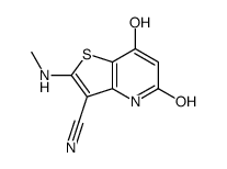 cas no 626221-24-7 is Thieno[3,2-b]pyridine-3-carbonitrile, 4,5-dihydro-7-hydroxy-2-(methylamino)-5-oxo- (9CI)