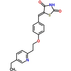 cas no 627502-58-3 is 5-(4-(2-(5-Ethylpyridin-2-yl)ethoxy)benzylidene)thiazolidine-2,4-dione