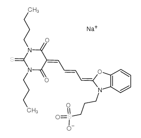 cas no 62796-23-0 is 3(2H)-Benzoxazolepropanesulfonicacid,2-[4-(1,3-dibutyltetrahydro-4,6-dioxo-2-thioxo-5(2H)-pyrimidinylidene)-2-buten-1-ylidene]-,sodium salt (1:1)