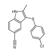 cas no 628736-65-2 is 3-(4-chlorophenyl)sulfanyl-2-methyl-1H-indole-5-carbonitrile