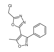 cas no 63002-59-5 is 2-(CHLOROMETHYL)-5-(5-METHYL-3-PHENYLISOXAZOL-4-YL)-1,3,4-OXADIAZOLE