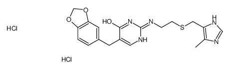 cas no 63204-23-9 is 5-(1,3-benzodioxol-5-ylmethyl)-2-[[2-[[(5-methyl-1H-imidazol-4-yl)methyl]thio]ethyl]amino]-1H-pyrimidin-4-one dihydrochloride