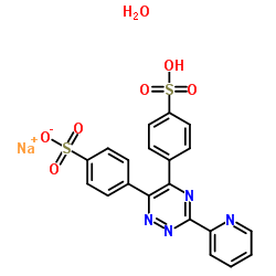cas no 63451-29-6 is 3-(2-Pyridyl)-5,6-diphenyl-1,2,4-triazine-p,p′-disulfonic acid monosodium salt hydrate