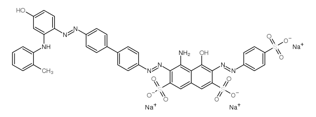 cas no 6358-80-1 is trisodium 4-amino-5-hydroxy-3-[[4'-[[4-hydroxy-2-[(o-tolyl)amino]phenyl]azo][1,1'-biphenyl]-4-yl]azo]-6-[(4-sulphonatophenyl)azo]naphthalene-2,7-disulphonate