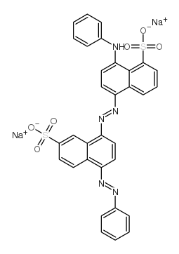 cas no 6406-30-0 is disodium 8-(phenylamino)-5-[[4-(phenylazo)-7-sulphonato-1-naphthyl]azo]naphthalenesulphonate