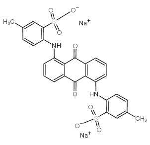 cas no 6408-63-5 is Benzenesulfonic acid,2,2'-[(9,10-dihydro-9,10-dioxo-1,5-anthracenediyl)diimino]bis[5-methyl-, sodiumsalt (1:2)