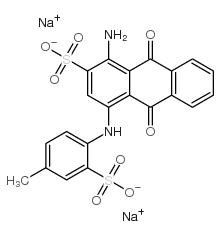 cas no 6408-80-6 is disodium 1-amino-9,10-dihydro-4-[(4-methyl-2-sulphonatophenyl)amino]-9,10-dioxoanthracene-2-sulphonate
