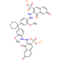 cas no 6459-69-4 is disodium 3,3'-[cyclohexylidenebis[(2-methoxy-4,1-phenylene)azo]]bis(4,6-dihydroxynaphthalene-2-sulphonate)