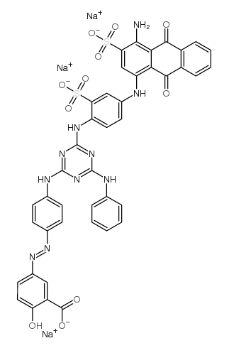 cas no 6471-09-6 is trisodium 5-[[4-[[4-[[4-[(4-amino-9,10-dihydro-9,10-dioxo-3-sulphonato-1-anthryl)amino]-2-sulphonatophenyl]amino]-6-(phenylamino)-1,3,5-triazin-2-yl]amino]phenyl]azo]salicylate