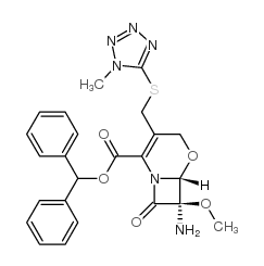 cas no 66510-99-4 is (6R,7R)-BENZHYDRYL 7-AMINO-7-METHOXY-3-(((1-METHYL-1H-TETRAZOL-5-YL)THIO)METHYL)-8-OXO-5-OXA-1-AZABICYCLO[4.2.0]OCT-2-ENE-2-CARBOXYLATE