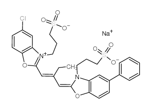 cas no 67326-80-1 is sodium,3-[(2E)-2-[(2Z)-2-[[5-chloro-3-(3-sulfonatopropyl)-3a,4-dihydro-1,3-benzoxazol-3-ium-2-yl]methylidene]butylidene]-5-phenyl-1,3-benzoxazol-3-yl]propane-1-sulfonate
