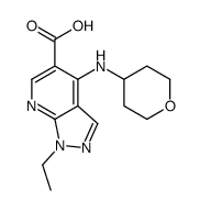cas no 675112-03-5 is 1-Ethyl-4-(tetrahydro-2H-pyran-4-ylamino)-1H-pyrazolo[3,4-b]pyrid ine-5-carboxylic acid