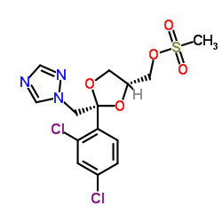 cas no 67914-86-7 is cis-2-(2,4-Dichlorophenyl)-2-(1H-1,2,4-triazol-1-ylmethyl)-1,3-dioxolan-4-ylmethyl methanesulphonate