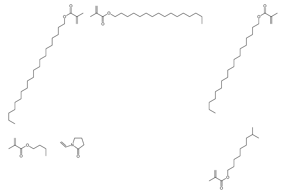 cas no 68051-97-8 is butyl 2-methylprop-2-enoate,1-ethenylpyrrolidin-2-one,hexadecyl 2-methylprop-2-enoate,icosyl 2-methylprop-2-enoate,8-methylnonyl 2-methylprop-2-enoate,octadecyl 2-methylprop-2-enoate