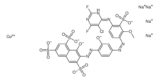 cas no 68239-54-3 is copper,tetrasodium,7-[[4-[[4-[(5-chloro-2,6-difluoropyrimidin-4-yl)amino]-2-methoxy-3-sulfonatophenyl]diazenyl]-2-oxidophenyl]diazenyl]-8-oxidonaphthalene-1,3,6-trisulfonate