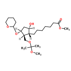 cas no 69810-10-2 is [1R-(1a,2b,3a,5a)]-5-Hydroxy-2-[(1-methoxy-1-methylethoxy)methyl]-3-[(tetrahydro-2H-pyran-2-yl)oxy]cyclopentaneheptanoic acidmethylester