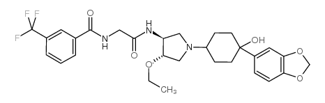 cas no 709018-37-1 is N-(2-(((3S,4S)-1-(4-(BENZO[D][1,3]DIOXOL-5-YL)-4-HYDROXYCYCLOHEXYL)-4-ETHOXYPYRROLIDIN-3-YL)AMINO)-2-OXOETHYL)-3-(TRIFLUOROMETHYL)BENZAMIDE