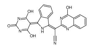 cas no 71552-60-8 is alpha-[2,3-dihydro-3-(tetrahydro-2,4,6-trioxo-5(2H)-pyrimidinylidene)-1H-isoindol-1-ylidene]-1,4-dihydro-4-oxoquinazoline-2-acetonitrile