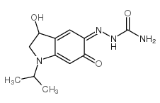 cas no 7248-21-7 is Hydrazinecarboxamide,2-[1,2,3,6-tetrahydro-3-hydroxy-1-(1-methylethyl)-6-oxo-5H-indol-5-ylidene]-