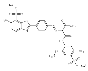 cas no 72705-26-1 is disodium 2-[4-[[1-[[(2-methoxy-5-methyl-4-sulphonatophenyl)amino]carbonyl]-2-oxopropyl]azo]phenyl]-6-methylbenzothiazole-7-sulphonate