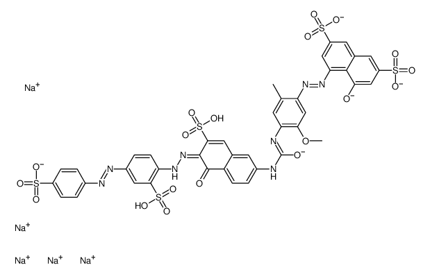 cas no 72987-21-4 is pentasodium,4-hydroxy-5-[[5-methoxy-2-methyl-4-[[(6E)-5-oxo-7-sulfonato-6-[[2-sulfonato-4-[(4-sulfonatophenyl)diazenyl]phenyl]hydrazinylidene]naphthalen-2-yl]carbamoylamino]phenyl]diazenyl]naphthalene-2,7-disulfonate