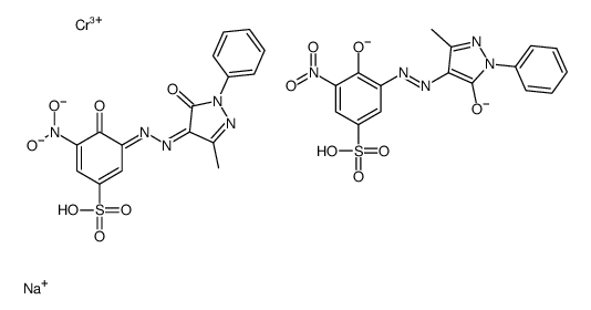 cas no 73507-64-9 is sodium,chromium(3+),5-(dioxidoamino)-3-[(3-methyl-5-oxo-1-phenylpyrazol-4-ylidene)hydrazinylidene]-4-oxocyclohexa-1,5-diene-1-sulfonate,hydron,3-[(3-methyl-5-oxido-1-phenylpyrazol-4-yl)diazenyl]-5-nitro-4-oxidobenzenesulfonate