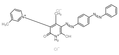 cas no 75199-20-1 is 1',2'-dihydro-6'-hydroxy-3,4'-dimethyl-2'-oxo-5'-[[4-(phenylazo)phenyl]azo]-1,3'-bipyridinium chloride