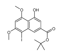 cas no 78395-61-6 is 2-Methyl-2-propanyl 4-hydroxy-8-iodo-5,7-dimethoxy-2-naphthoate