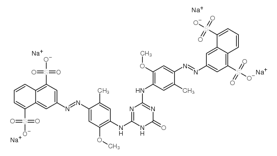 cas no 82944-42-1 is tetrasodium 3,3'-[(1,6-dihydro-6-oxo-1,3,5-triazine-2,4-diyl)bis[imino(5-methoxy-2-methyl-4,1-phenylene)azo]]bis(naphthalene-1,5-disulphonate)