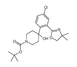 cas no 849106-19-0 is TERT-BUTYL 4-(4-CHLORO-2-(4,4-DIMETHYL-4,5-DIHYDROOXAZOL-2-YL)PHENYL)-4-HYDROXYPIPERIDINE-1-CARBOXYLATE