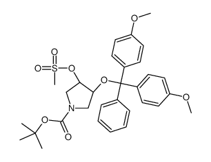 cas no 849674-11-9 is (3R,4S)-tert-Butyl 3-(bis(4-Methoxyphenyl)(phenyl)Methoxy)-4-((Methylsulfonyl)oxy)pyrrolidine-1-carboxylate