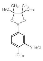 cas no 850567-52-1 is 2-Methyl-5-(4,4,5,5-tetramethyl-1,3,2-dioxaborolan-2-yl)aniline hydrochloride