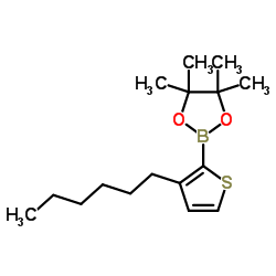 cas no 850881-09-3 is 3-Hexyl-2-(4,4,5,5-tetramethyl-1,3,2-dioxaborolan-2-yl)thiophene