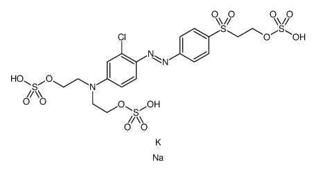 cas no 85567-07-3 is 2,2'-[[3-chloro-4-[[4-[[2-(sulphooxy)ethyl]sulphonyl]phenyl]azo]phenyl]imino]bisethyl bis(hydrogen sulphate), potassium sodium salt